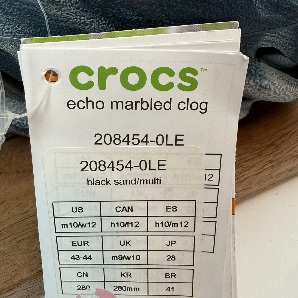 New NWT Mens Crocs Echo Marbled Blue Comfort Clogs Sandals Shoes Size 10 M - Picture 8 of 8